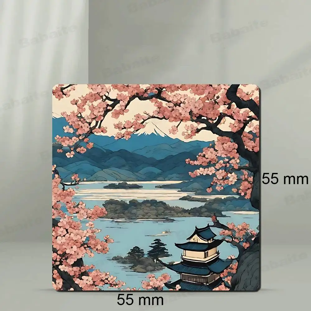 H-Hokusai O-Ohara K-Koson الفن الياباني 1 قطعة مغناطيس الثلاجة شخصية حامل صور مغناطيسي صورة مربعة متينة #3