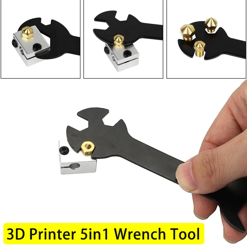  3D Printer 5in1 Wrench Tool Multi-Function Upgrade DIY Wrench for Creality CR10 Ender 3 PRO MK8 MK10 V6 Nozzle Heater Block