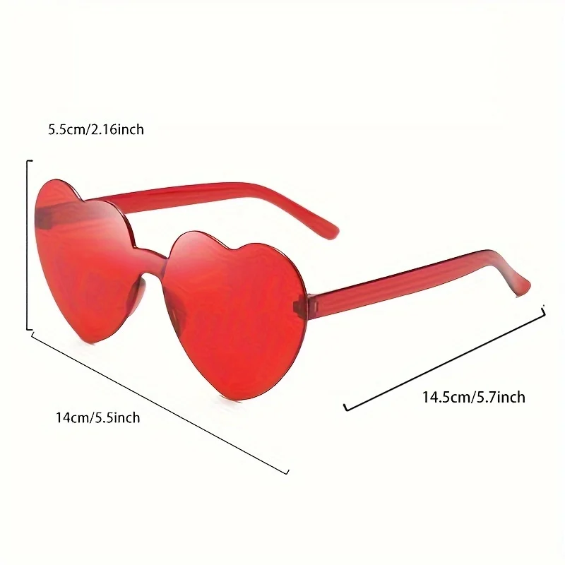 30 زوجًا في كل مجموعة نظارات شمسية على شكل قلب لطيفة بدون إطار بلون سادة لقضاء العطلات على الشاطئ نظارات شمسية للنساء بتصميم عصري