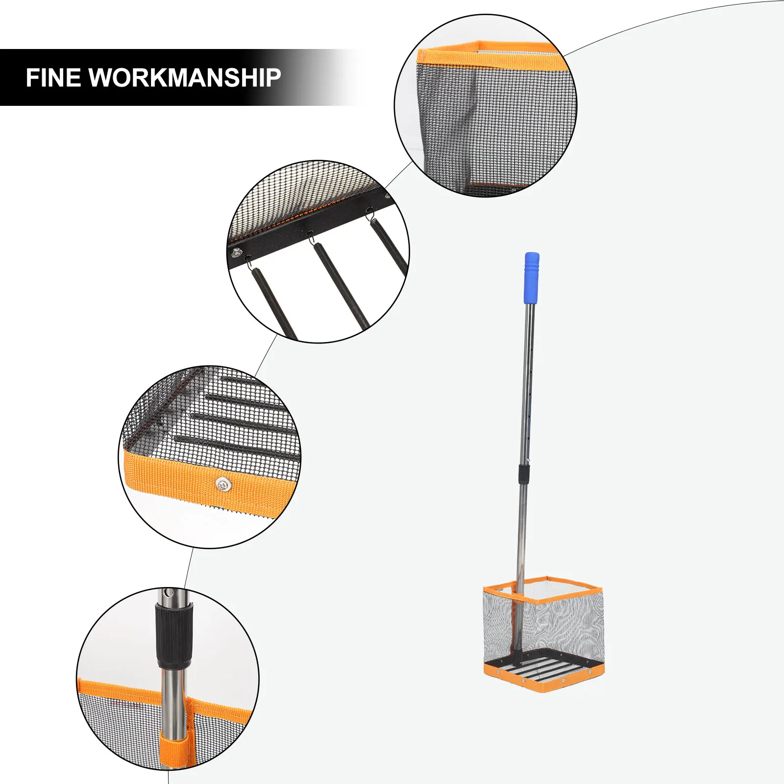 

Table Tennis Ball Picker Nylon Telescopic Handle Retractable Lightweight Durable Practice Training Equipment for Elderly