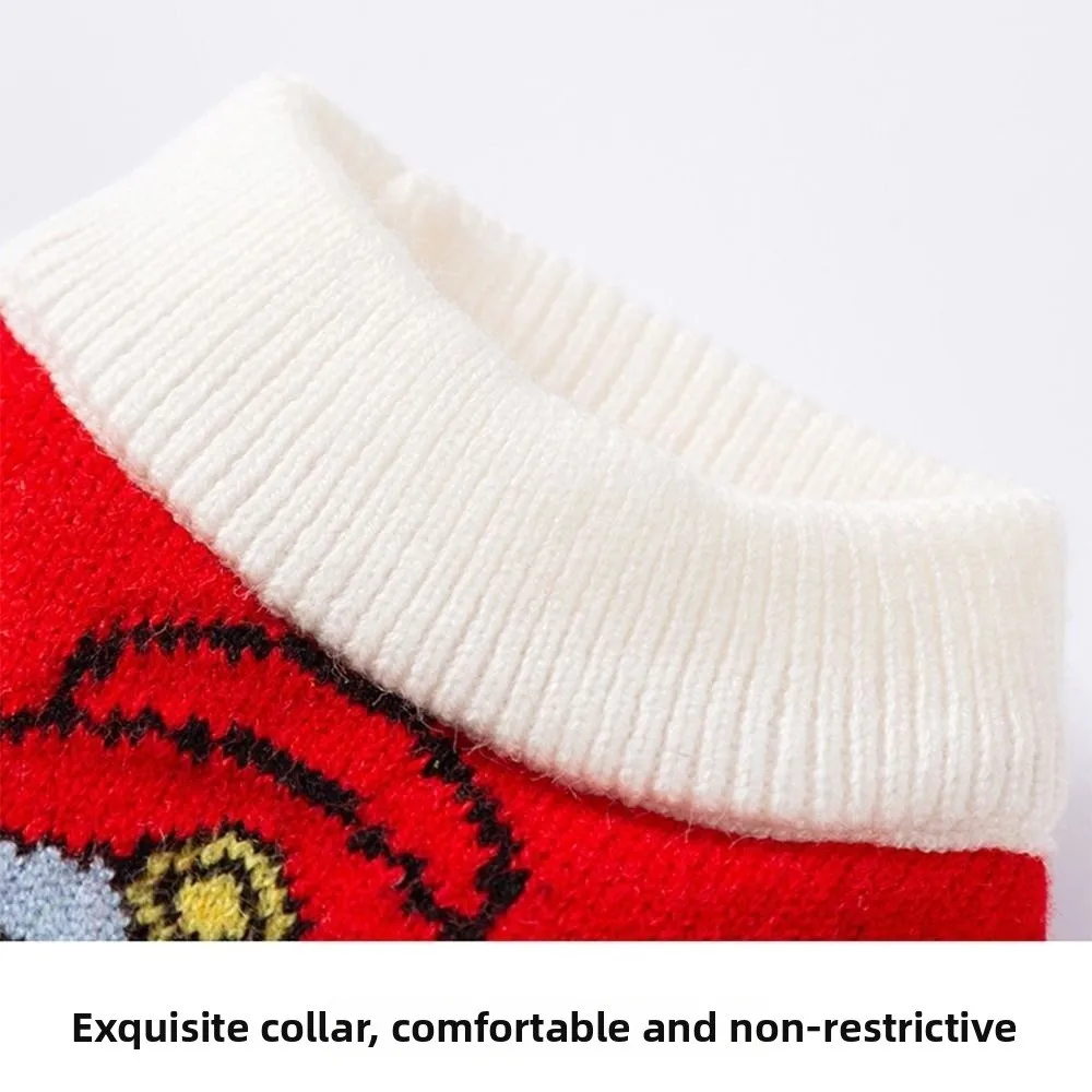 

Funny Pet Knitted Sweater Lightweight Thickened New Year's Cat Warm Vest Adjustable Sleeveless Cute Puppy Clothes Photo Props