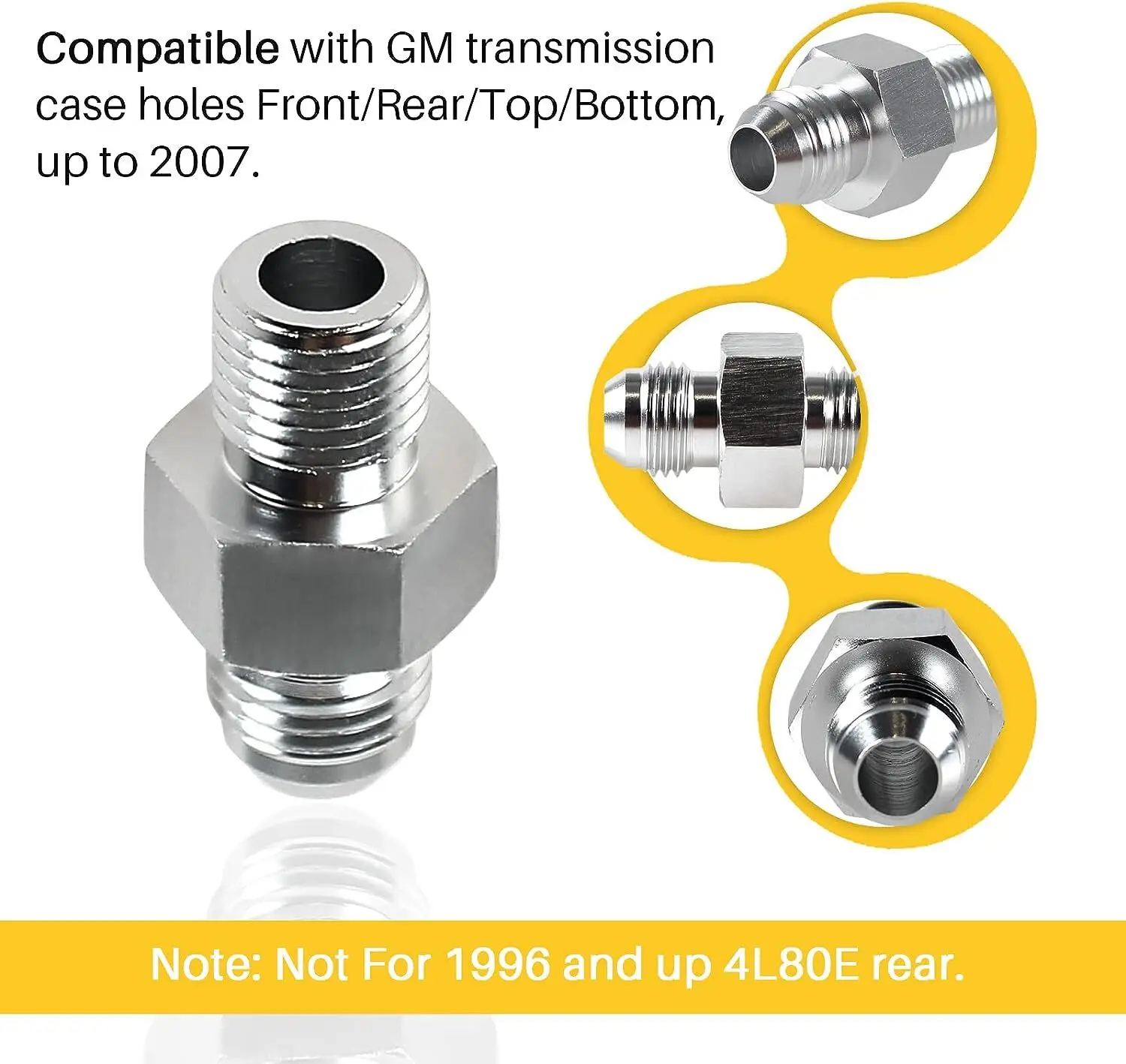 2X 6AN トランスミッションオイルクーラーアダプターフィッティング GM ターボ 350、400、700R、4L60E 用