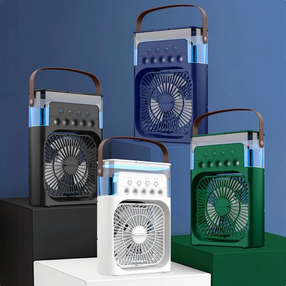 Portable Desktop Mist Fan 5 Spray Holes Humidifying Cooler USB Powered Air Conditioner For Office Home Desk Quiet Cooling