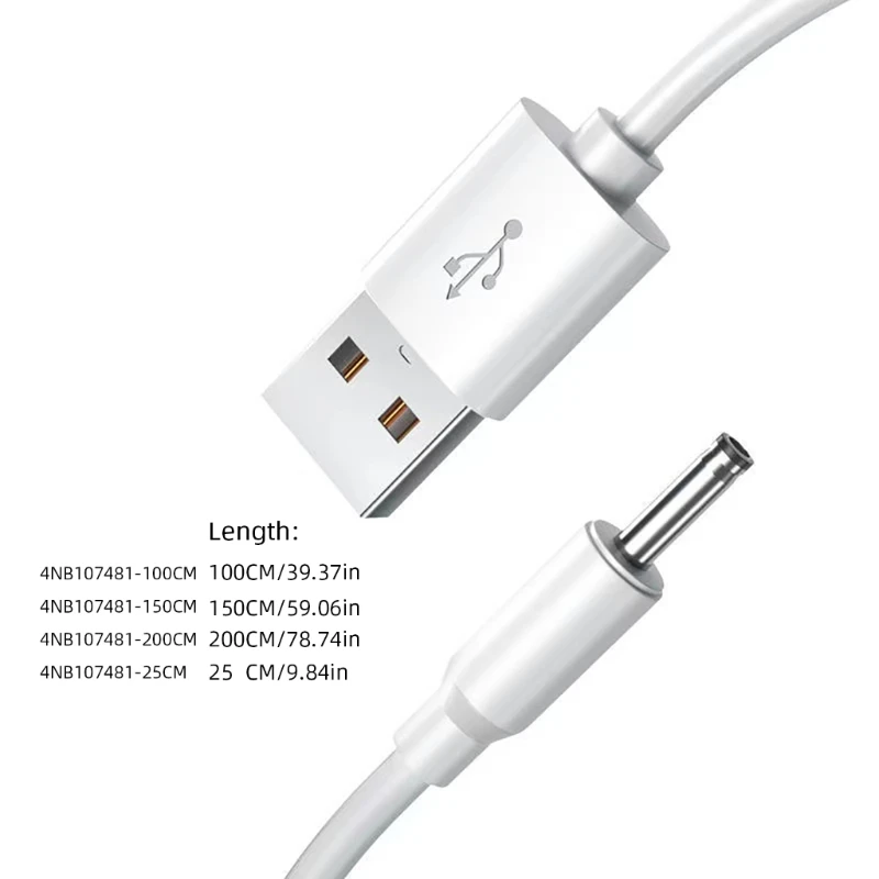 Cable extensión ADWE USB a 3,5x1,35 mm, línea negra para dispositivos electrónicos