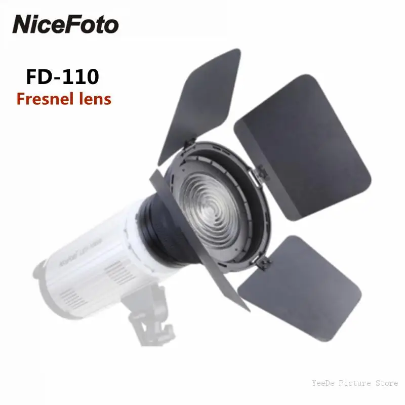 NiceFoto FD-110 Fresnel Mount Light Focusing Adapter for Bowens Mount LED Photography Video Light with Lights Honeycomb Grids