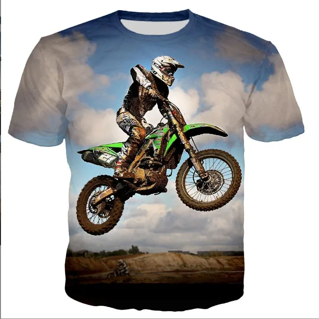 Off-road Motorcycles 3D Print T-Shirts Men's Streetwear Casual Short Sleeve O-Neck T Shirt Harajuku Y2K Top Tees Unisex Clothing