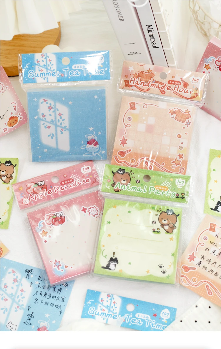 Journal GO 100 Blatt Kawaii-Themen-Notizblöcke, 100 Blatt Niedliche Illustrations-Notizpapiere zum Schreiben, Journaling, für Planer & Bastelarbeiten – Detail 2