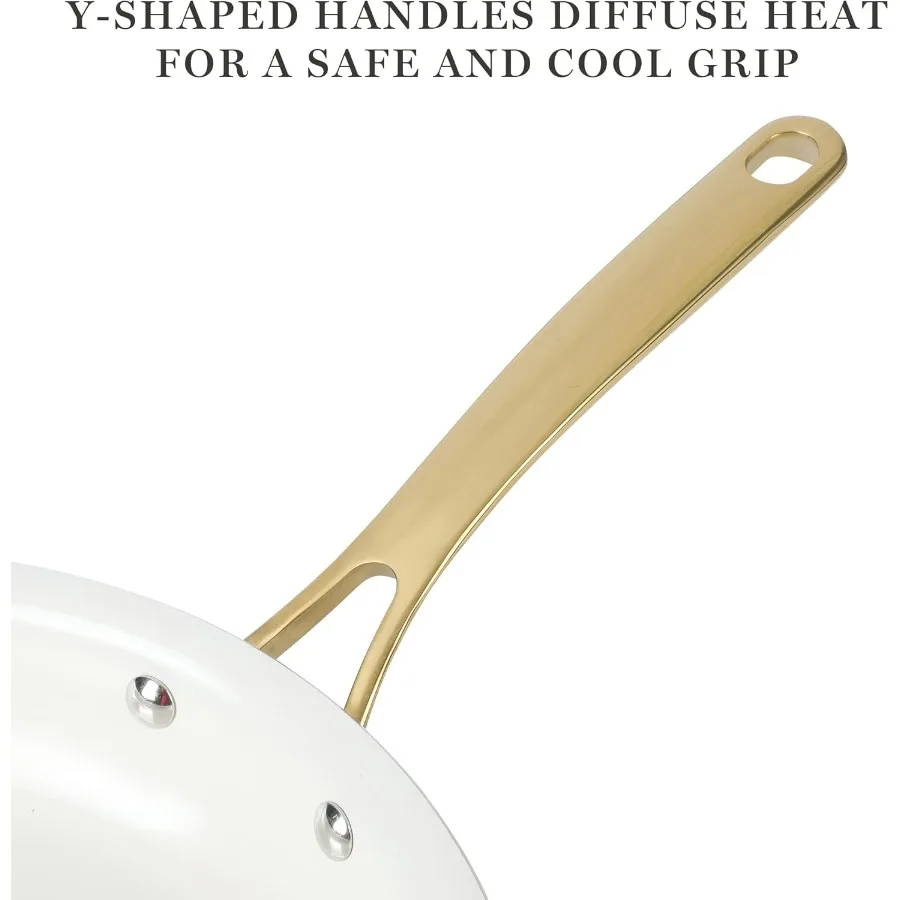 مجموعة أواني ومقالي من الألومنيوم من Lockton Premium غير لاصقة وغير سامة وخالية من مادة PFA مكونة من 10 قطع - #4