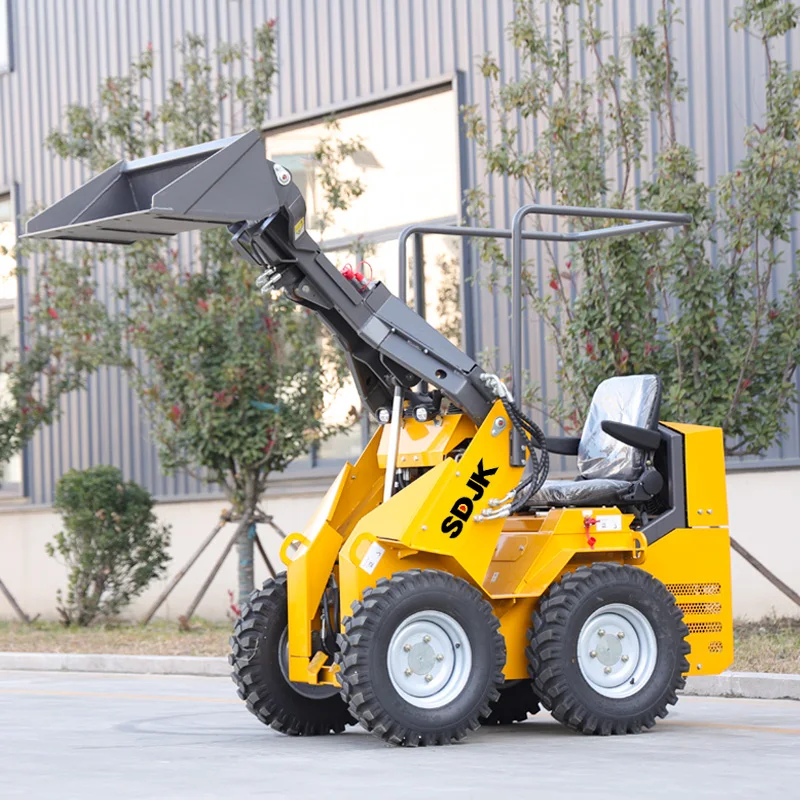 Electric Small Agricultural Construction Mini Skid Steer Wheel Backhoe Loader Track with Attachments Factory Customization