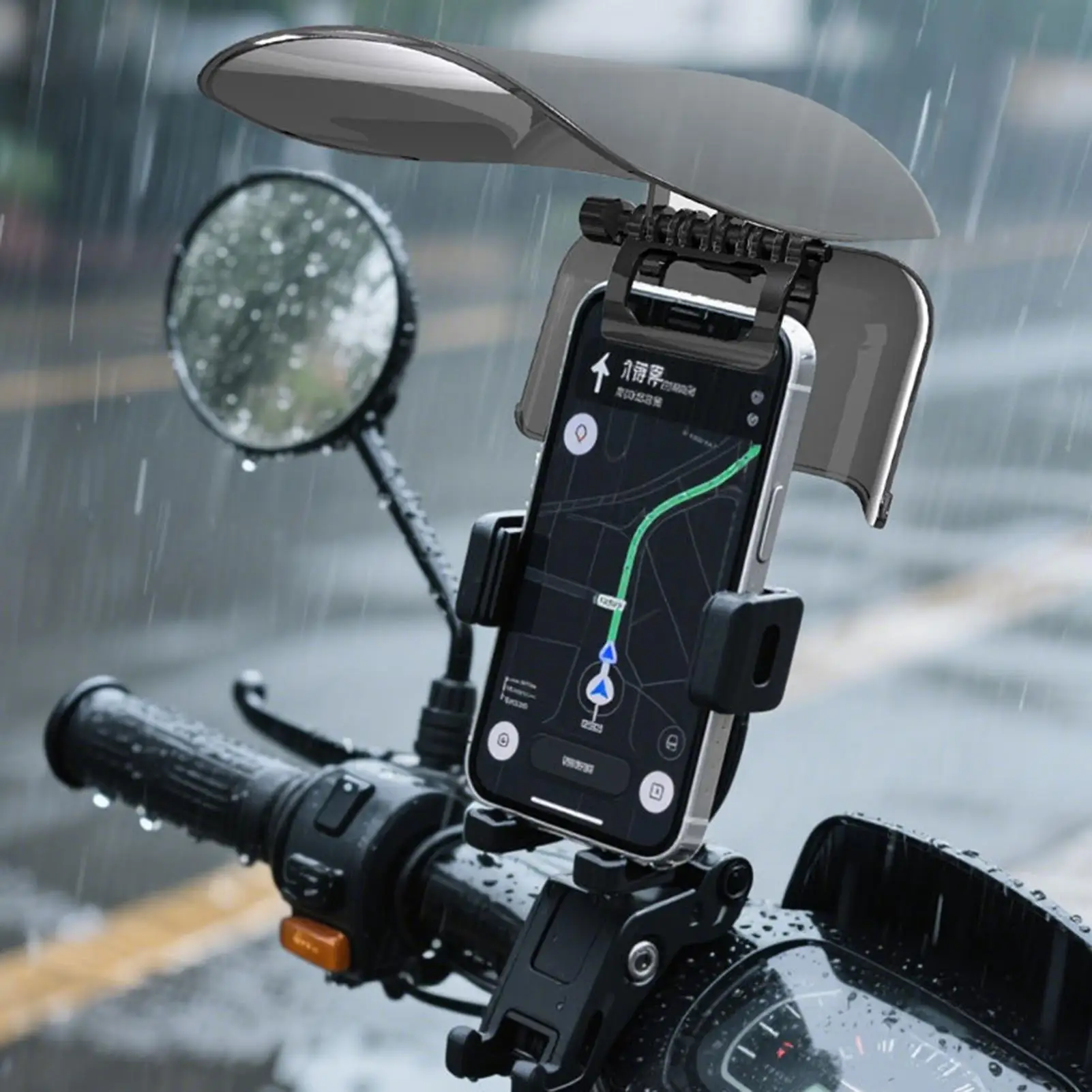 Sun Hat Style Phone Mount Sun Shade Universal Fit Adjustable Extended Sun Visor Creative Rainproof Phone Helmet Visor Cycling view 3