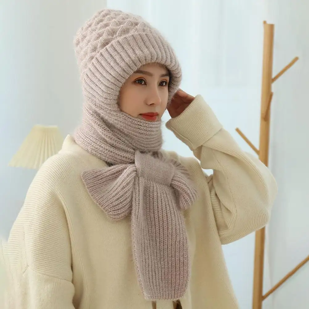 malha de inverno chapéu cachecol conjunto à prova de frio proteção de ouvido cachecol quente meninas gorros ciclismo à prova de vento senhoras ao ar livre bonés