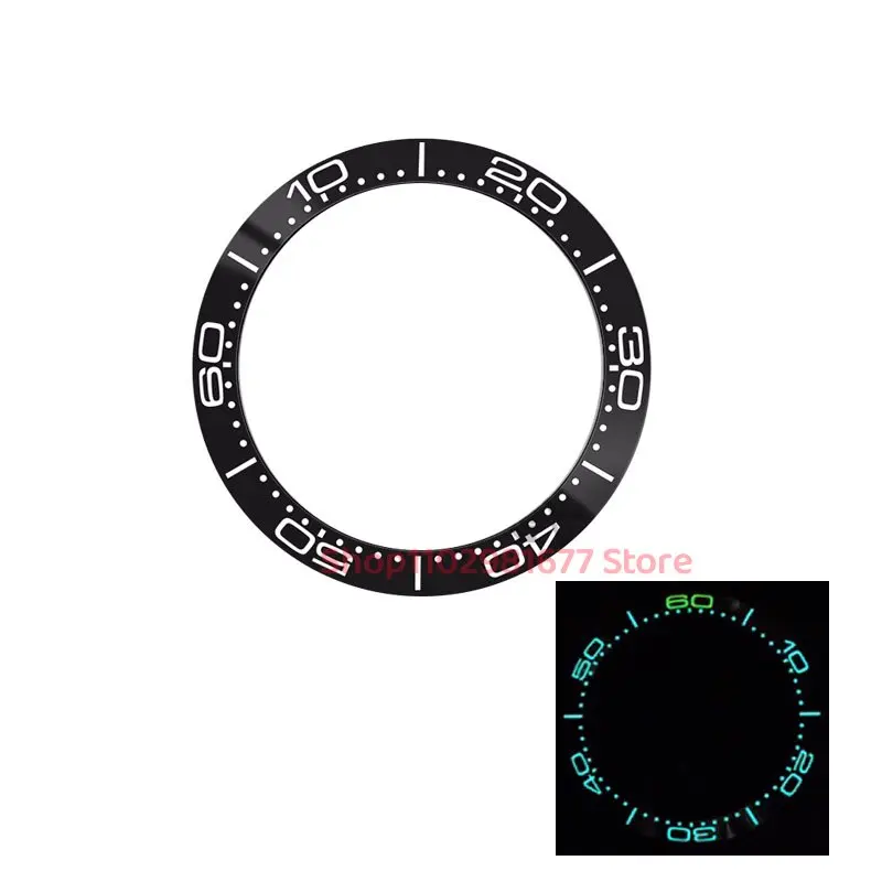 Accessori per orologi 38mm scala in ceramica anello inclinato ghiaccio lunetta luminosa numero inserto adatto per deflettori digitali Sea 300