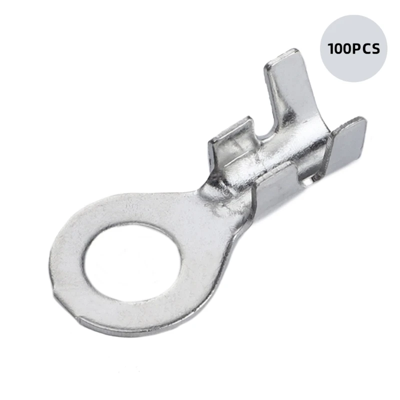 

Pack of 100 Round Crimps Terminals Connectors for Secure Electrical Wiring