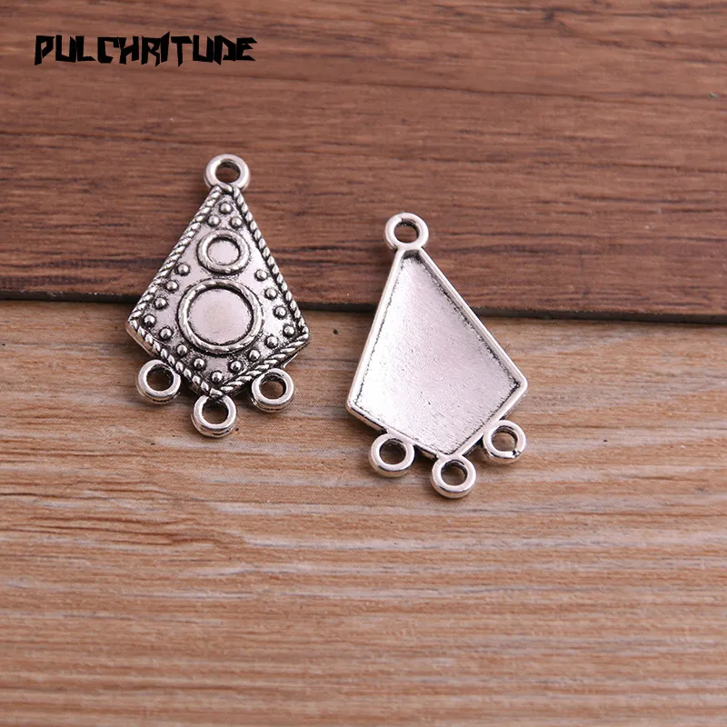 12pcs 17*30mm Two Color Zinc Alloy Necklace Charm Jewelry DIY Irregular Pattern Connector Pendant Necklace