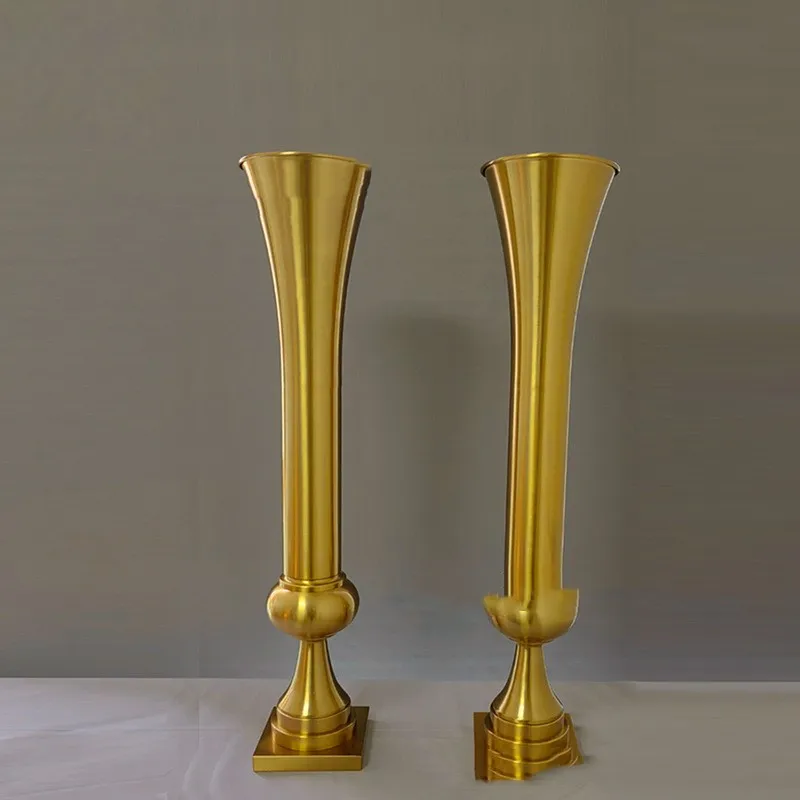 100cm)2pcs )100cm Gold Plated Large Pillar Flower Vase for Wedding Decor Tall Floor Vases Flower Vases Home Art wedding decor