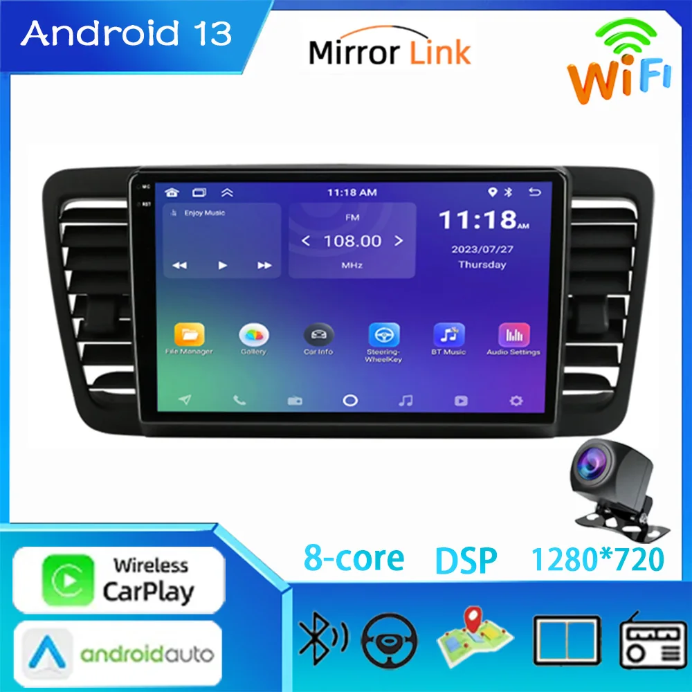 

2 Din Android13 Car Radio For Subaru Outback 3 Legacy 4 2004 - 2009 Multimedia Video Player GPS Carplay Auto Stereo DVD QLED