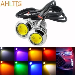 2Pcs Car Eagle Eye Silver Shell DRL Led Daytime Running Light LED 12V Automobiles Reversing Parking Signal Lamp Multiple Colors