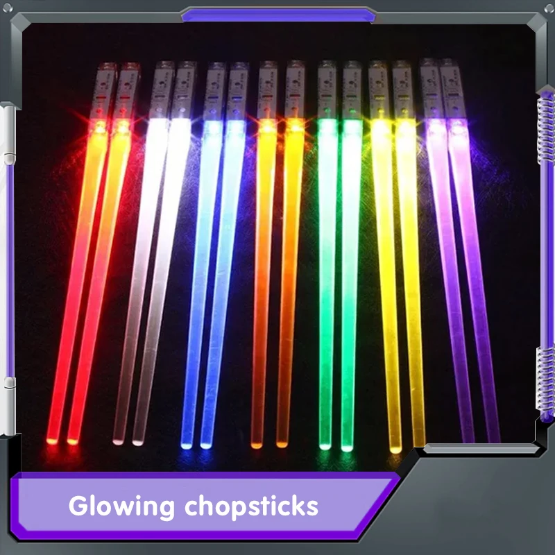 1Pair LED Luminous Chopsticks Light Up Dinning Party Tableware Multicolor Kitchen Accessories Led Stick Kitchenware Idea Product