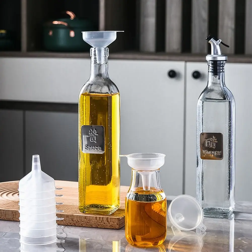 

5PCS Vinegar Oil Water Bottle Funnel Liquid Transfer Essential Oils Clear Funnel Funnels for Filling Bottles Kitchen Oil Funnel