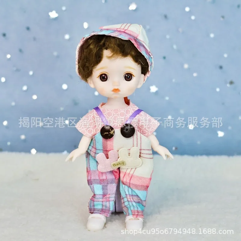 17cm Bjd Doll Angry Face Cute Emoticon Doll Pocket Play Hourse Girl Move Joint Toy Children's Family Full Set Girl Toys