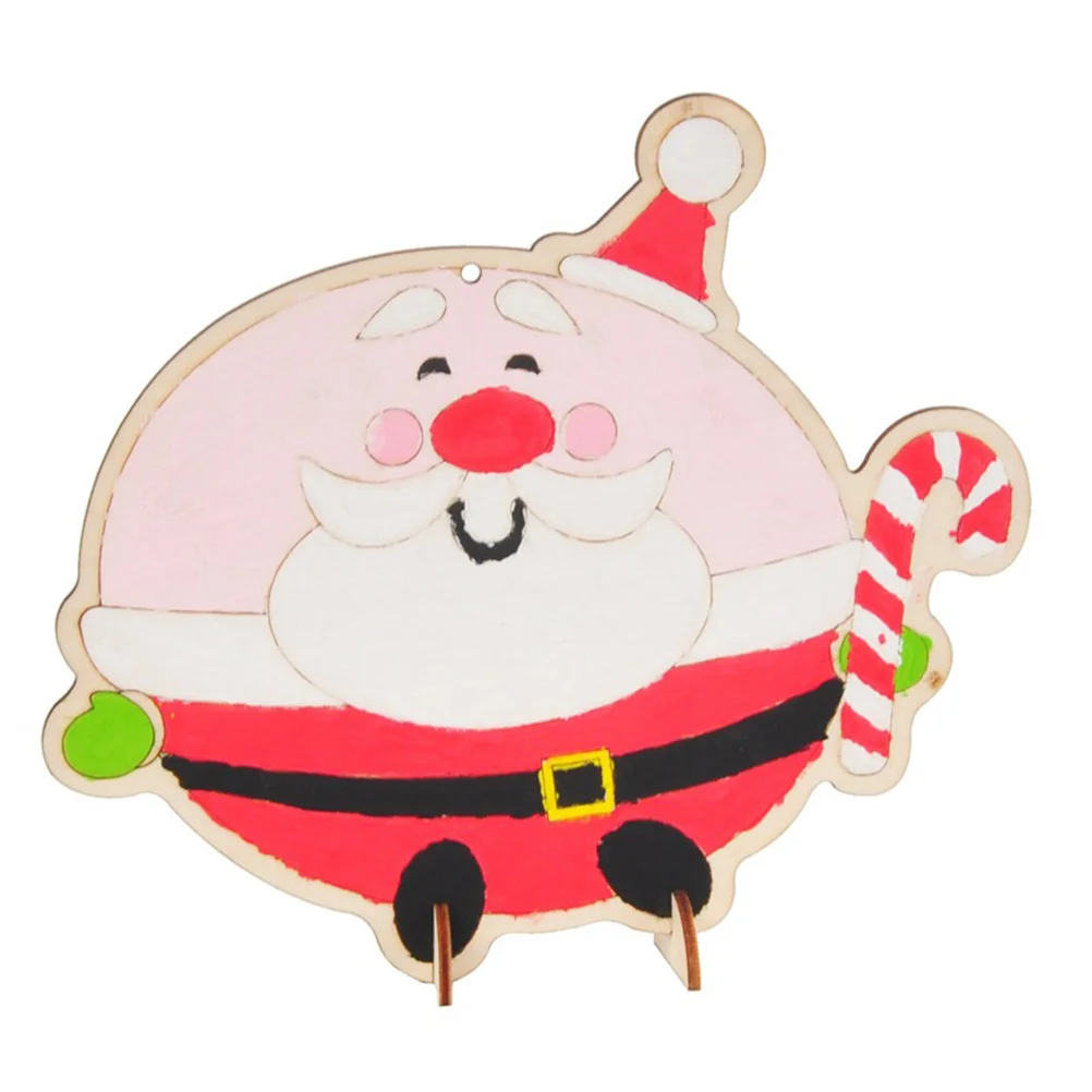 

8pcs Christmas Wooden Craft Kits Diy Supplies For Kids Classroom Kindergarten Nursery School Hanging Decorations Paintable