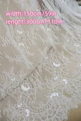 1.5meter *3 meter ivory french lace wedding gown dress lace fabric bridal lace fabric sell by piece