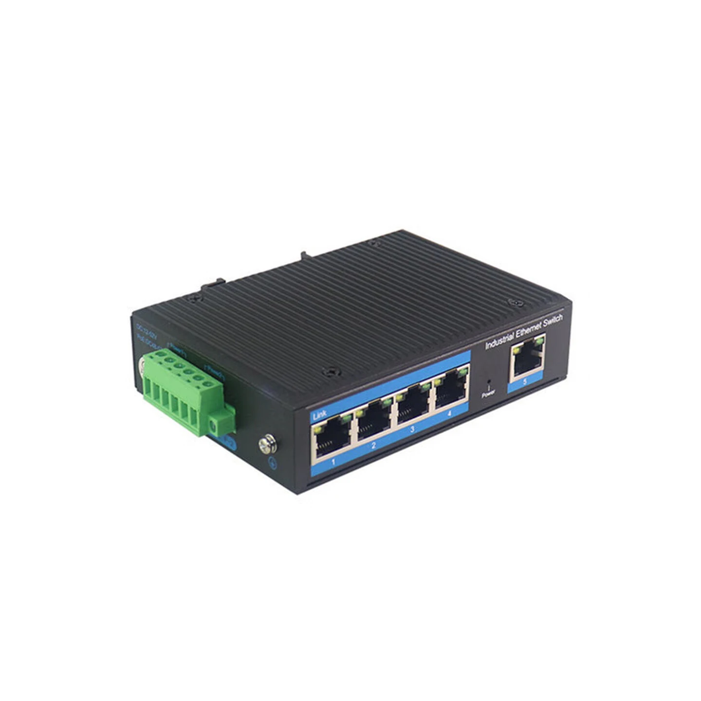 Industrial Wholesale 5-Ports 1000Mbps Unmanaged Fast Ethernet PoE+ Switch Din-Rail DC 48V~55V Network Switches