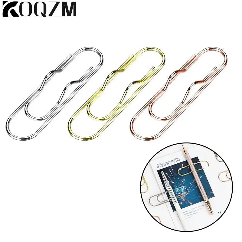 1PC Multi-Purpose Paper Clips Paper Fix Clips Pen Holder Clips Notebook Pen Holder Book Pin For Notebook Journal Document Clips