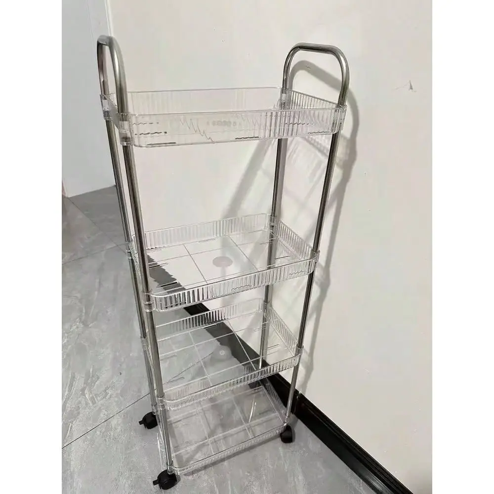 

Storage Rack HighValue Transparent Acrylic Beauty Salon Storage Cart Household MultiLayer Movable Snack Trolley,No Hanging Box,