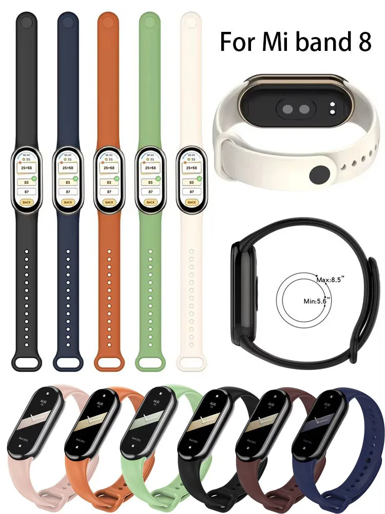 Strap for Xiaomi Mi Band 8 global version NFC Bracelet Accessories Silicone Wristband watchband pulseira correa Mi Band 8 strap