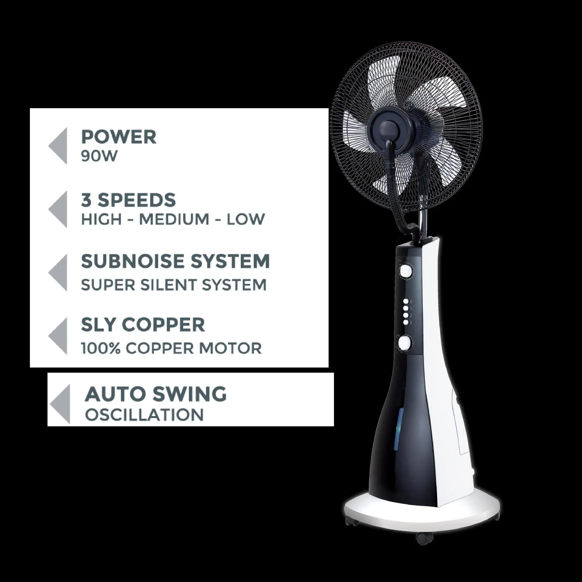 16" Inch Fashion Modern Ventilador Humidifier 2 In1 Function Floor Stand Cooler Water Spray Fan with Mist