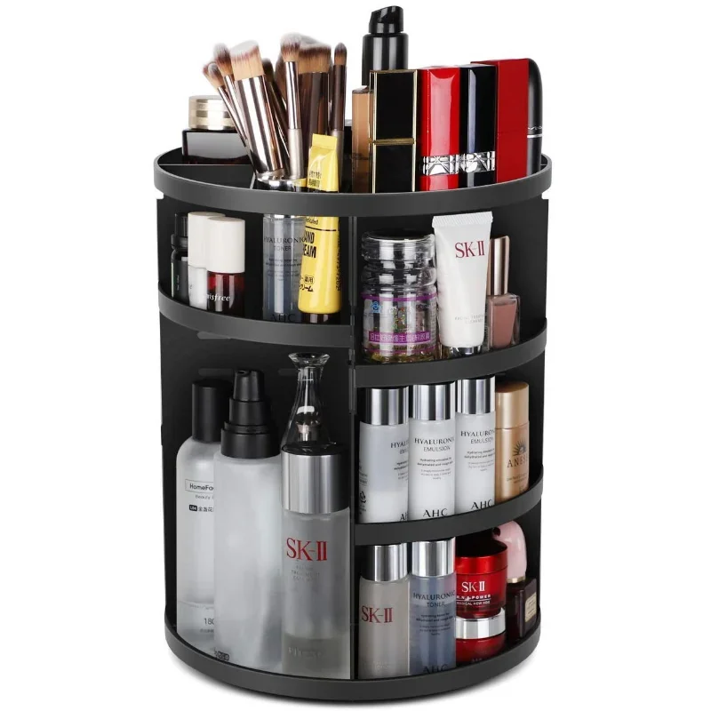 Fashion 360-degree Rotating Makeup Organizer Box Brush Holder Jewelry Organizer Case Jewelry Makeup Cosmetic Storage Box