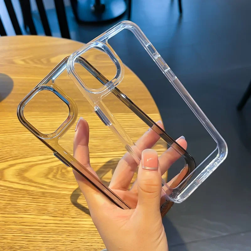 for iPhone 14 15 13 12 Pro Max Case Mini 11 X Xs XR 7 8 Plus SE Hard Anti-knock Shockproof Clear Transparent Phone Back Cover