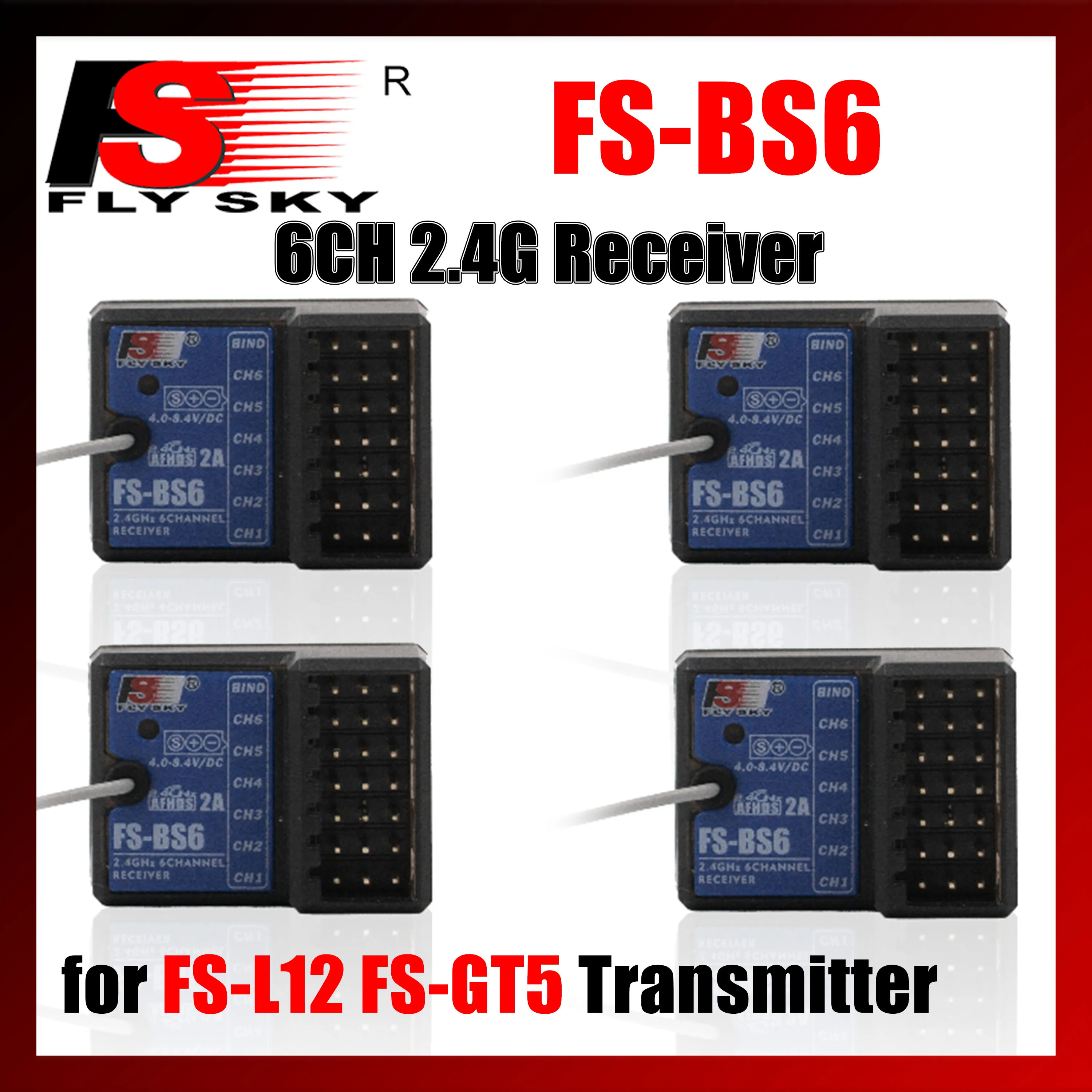 

FLYSKY FS-BS6 6CH 2.4G PWM Receiver Radio System for FS-GT5 Remote Controller Transmitter RC Vehicles Crawler Car Boat Tank Toy