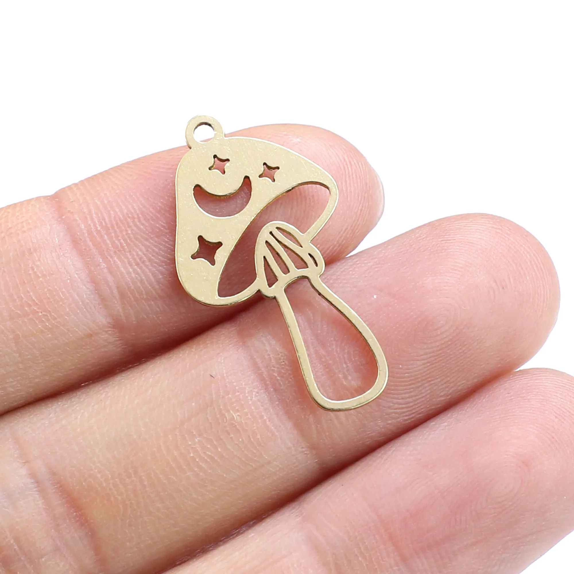 6pcs Fairy Mushroom Earring Charms, Moon Star Celestial Mushroom Charm, Jewelry Making Charms, Earring Findings, 28x15.3mm R2650