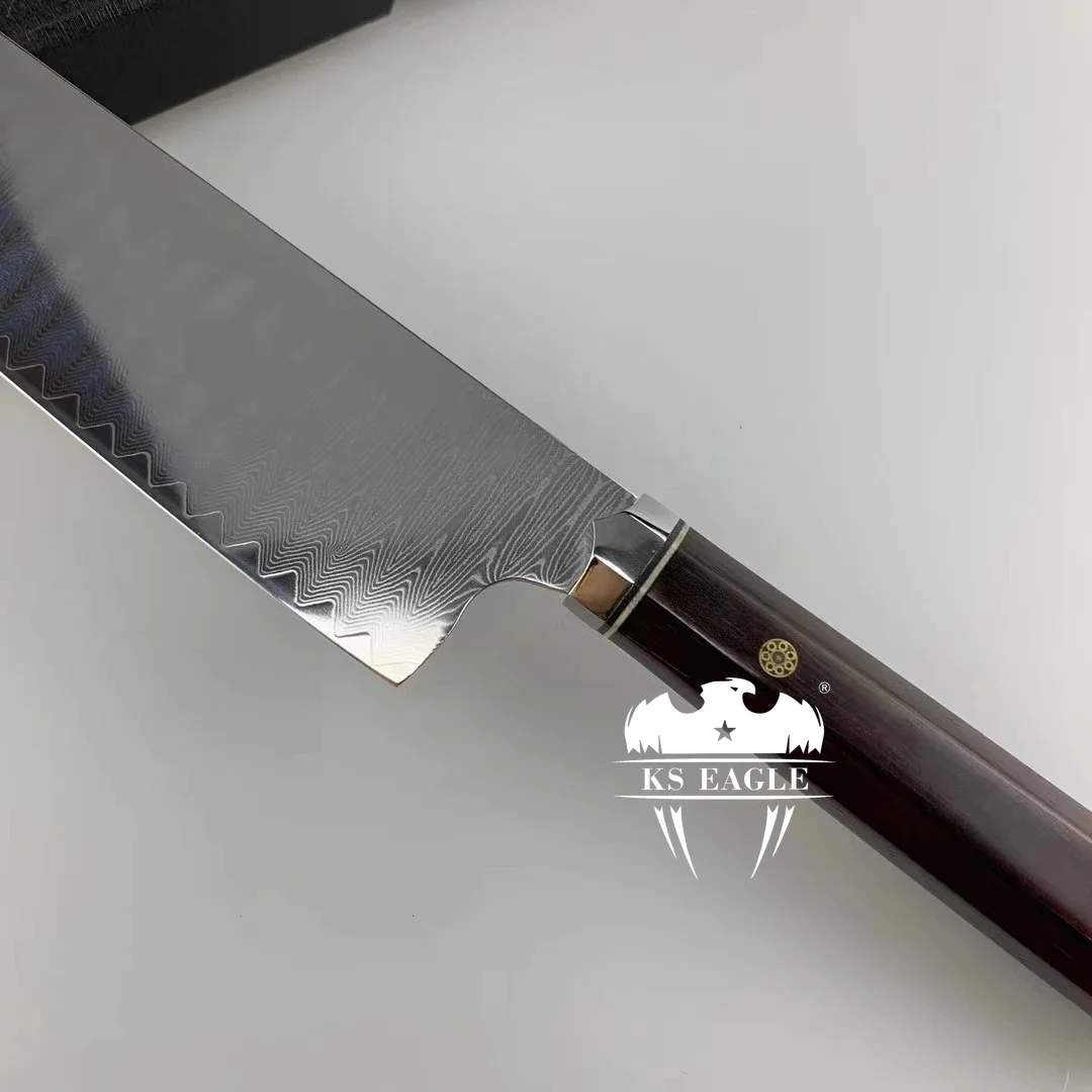 8 Inch Kiritsuke Knife 73 Layers Damascus Steel Blade Sharp Chefs Cleaver Meat Slicing Vegetables Kitchen Knives Rosewood Handle