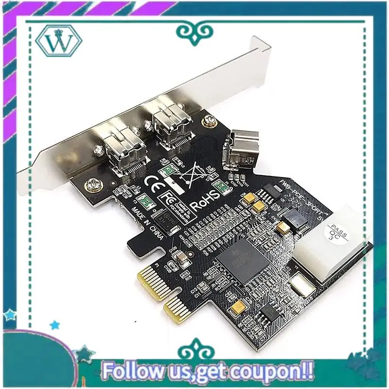 Kartu PCI-E Firewire 800 3 Port Yang Ditingkatkan IEEE External1394b X 2 + Adaptor Kartu Pengontrol Internal 1394B X 1 untuk Win 7/8/10
