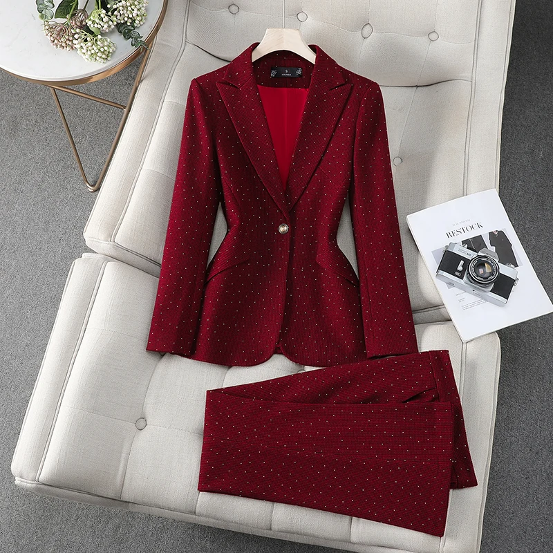 ZJYT أنيقة مكتب سيدة زر واحد السترة فستان أطفال مع سروال داخلي للمرأة 2 قطعة مطابقة مجموعات الخريف 2025 ركاب سترة بنطلون البدلة