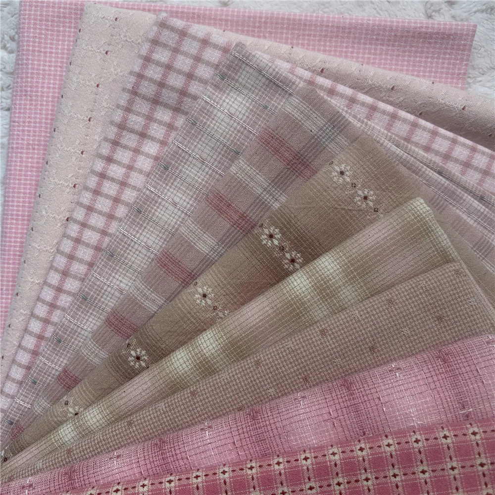 Cotton Japanese Yarn-dyed Fabric DIY Handmade Bag Doll Quilting Craft Patchwork Fabric 100% Cotton Sewing Cloth Bundle 33*48CM