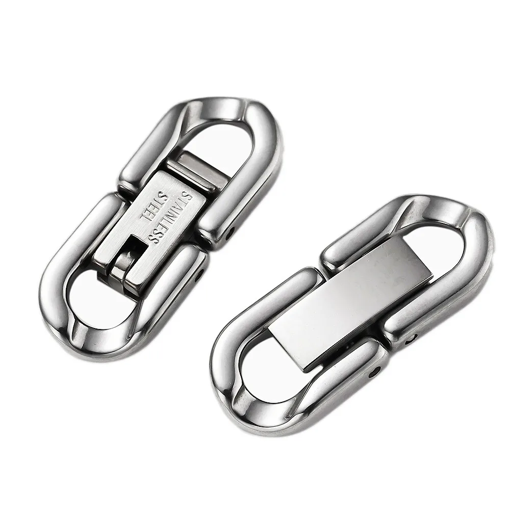 2Pcs Stainless Steel Fold Over Clasp Extenders Bayonet Buckle Connector DIY Bracelet Necklace Jewelry Making Supplies Accessorie