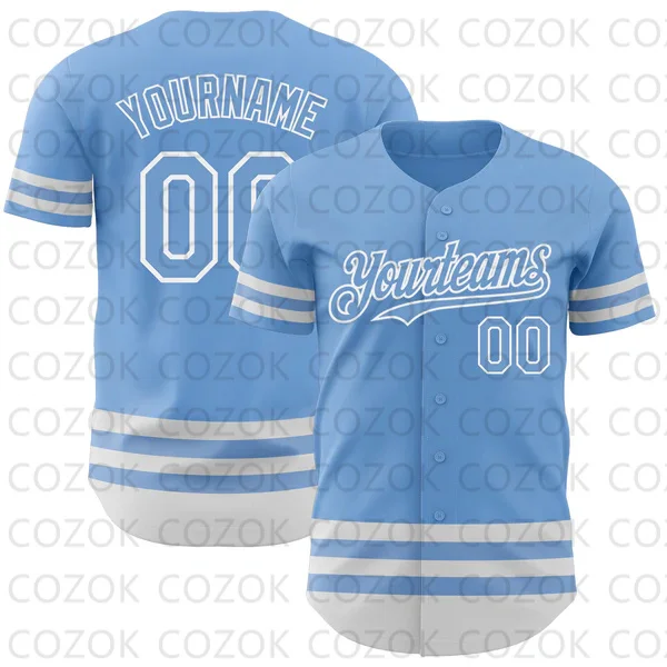 Custom Blue Line Baseball Jersey Men and Women Shirt 3D Printed Shirt Team Shirts Hip Hop Unisex Tops