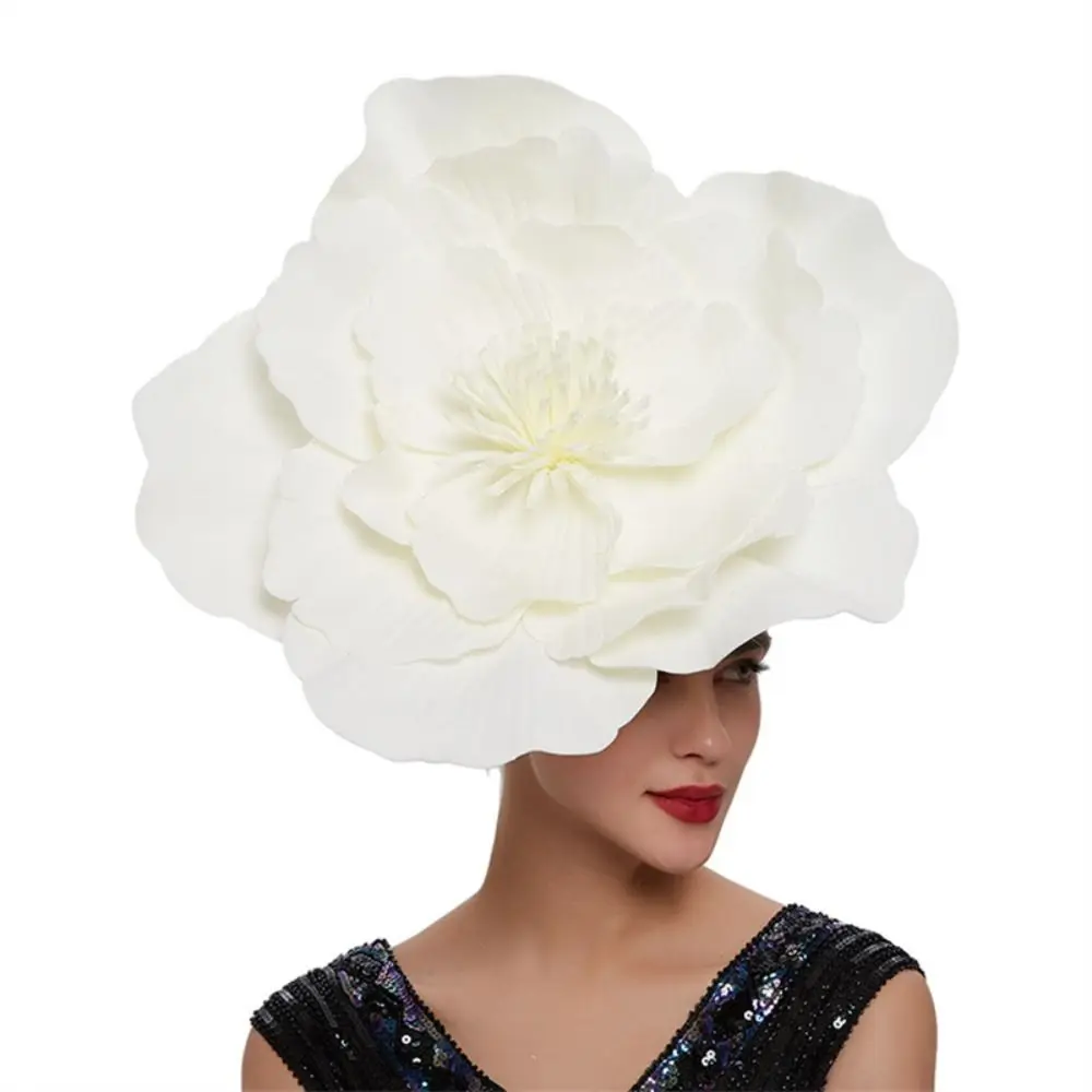 

New Hair Accessories Feathers Makeup Prom Large Flower Hair Band Bow Hat Headdress