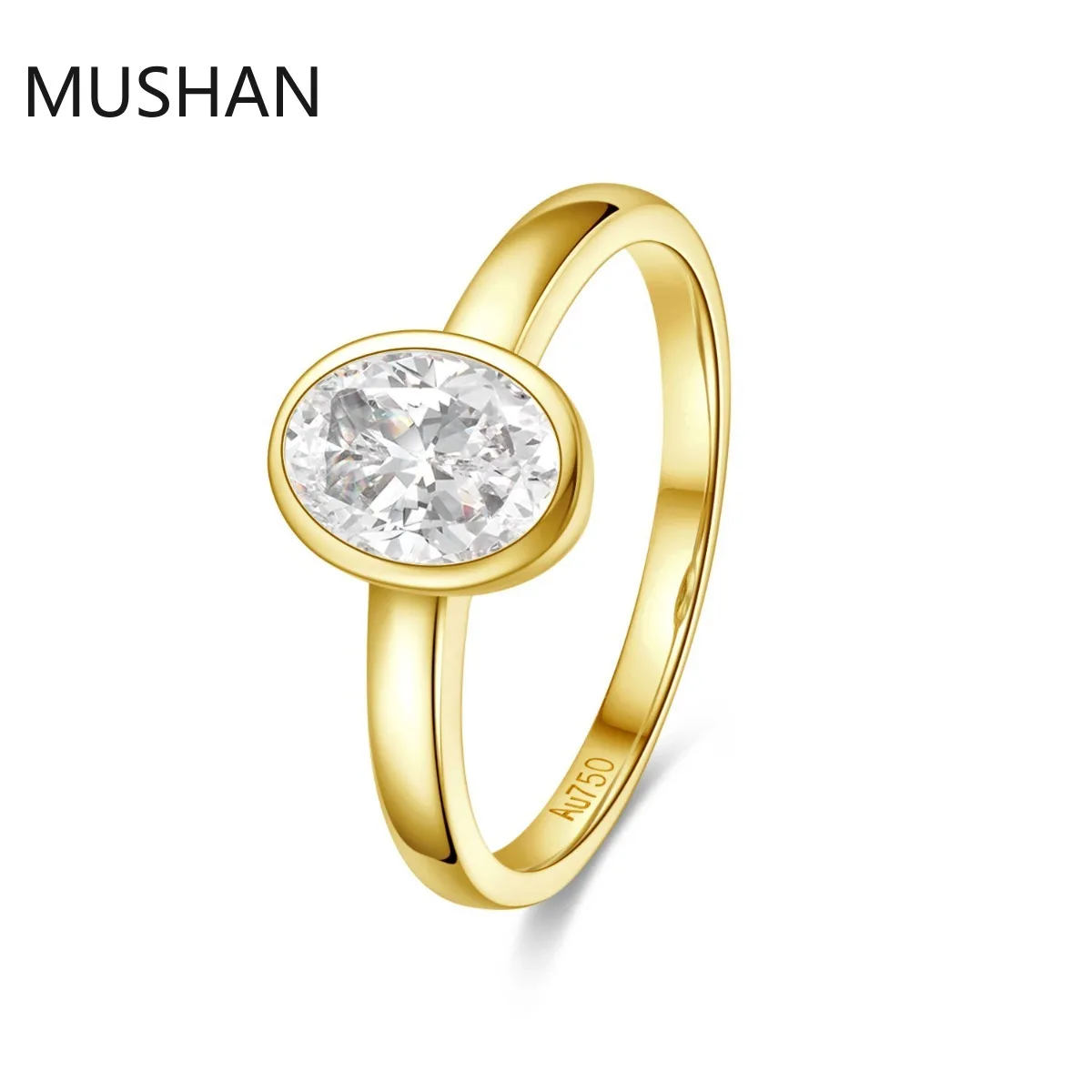 MUSHAN Luxury Custom 14K 18K Gold Rings Band Jewelry With Moissanite Diamond Lab Grown Gemstones Diamond Wedding Ring For Women view 2