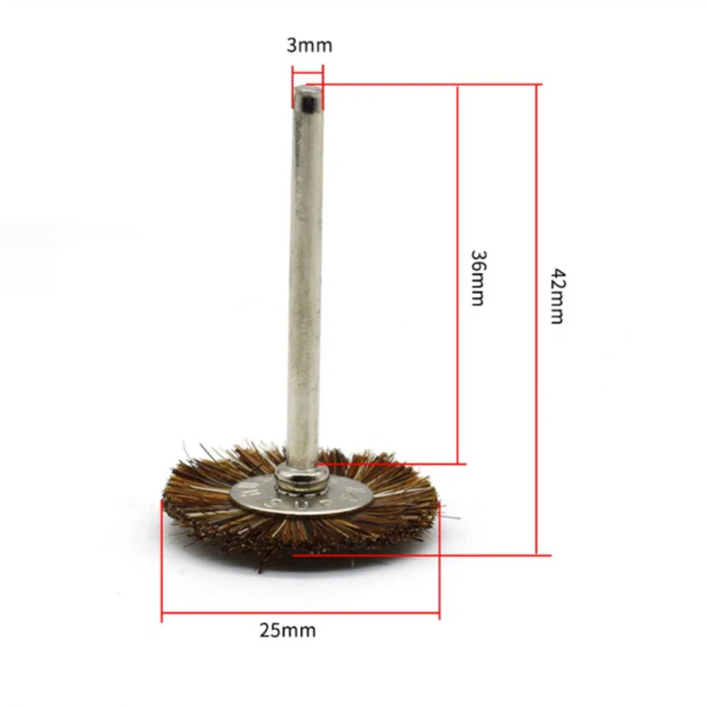 3PCS Rotary Tool Brushes Soft Wire Brushes For Cleaning And Polishing For Metal And Wood 3mm Shank Compatibility