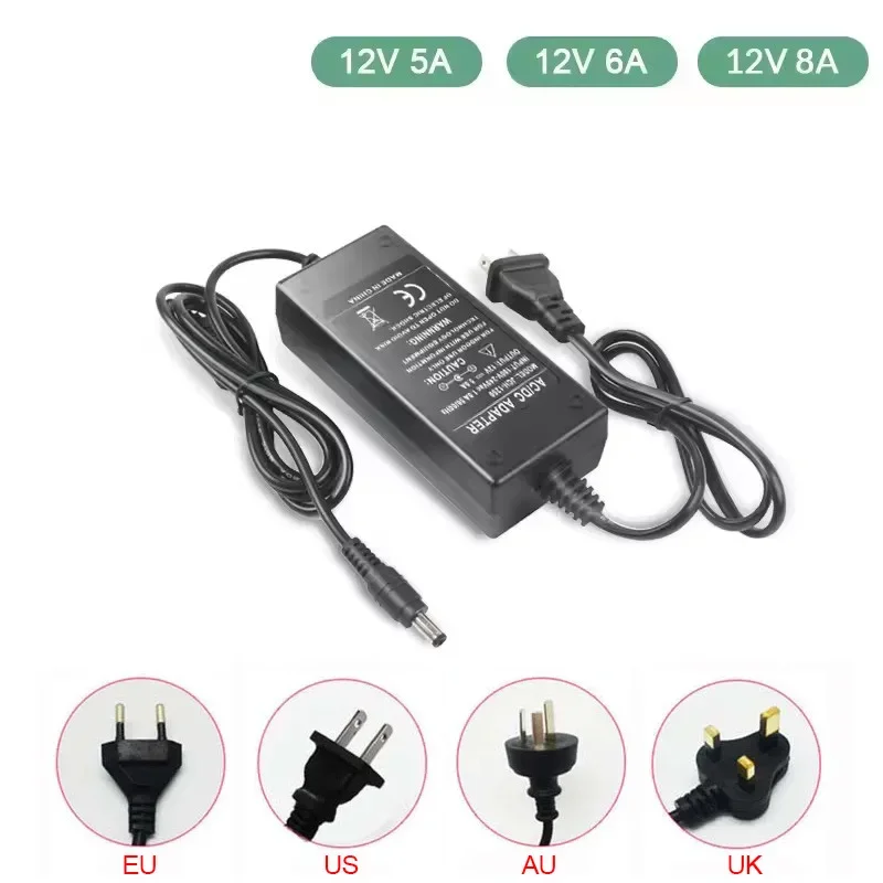 تيار مستمر 12 فولت موائم مصدر تيار 2A 3A 4A 5A 6A 8A شاحن عالمي LED محول الطاقة محول الإضاءة لشريط LED الخفيف