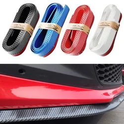 Car Universal Front Bumper Lip Carbon Fiber Rubber Protector Bumper Lip Strip Spoiler Side Skirt Rubber Anti Scratch Protector