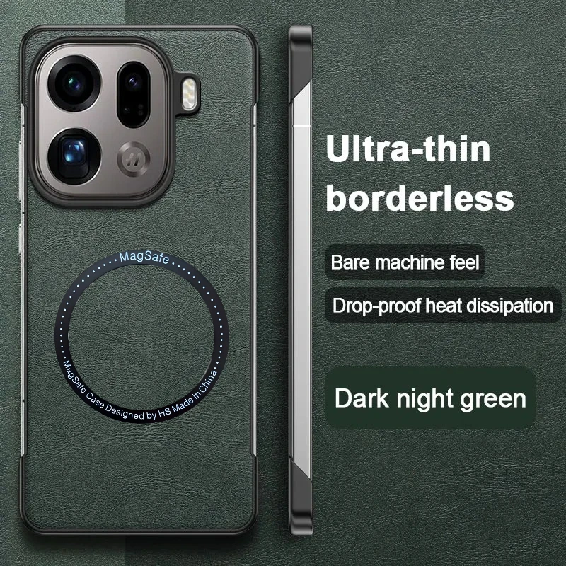 حافظة هاتف رفيعة للغاية من الجلد غير اللامع لهاتف OPPO Find X9 Pro X8 Ultra Plus للشحن اللاسلكي المغناطيسي غطاء مقاوم للصدمات #5