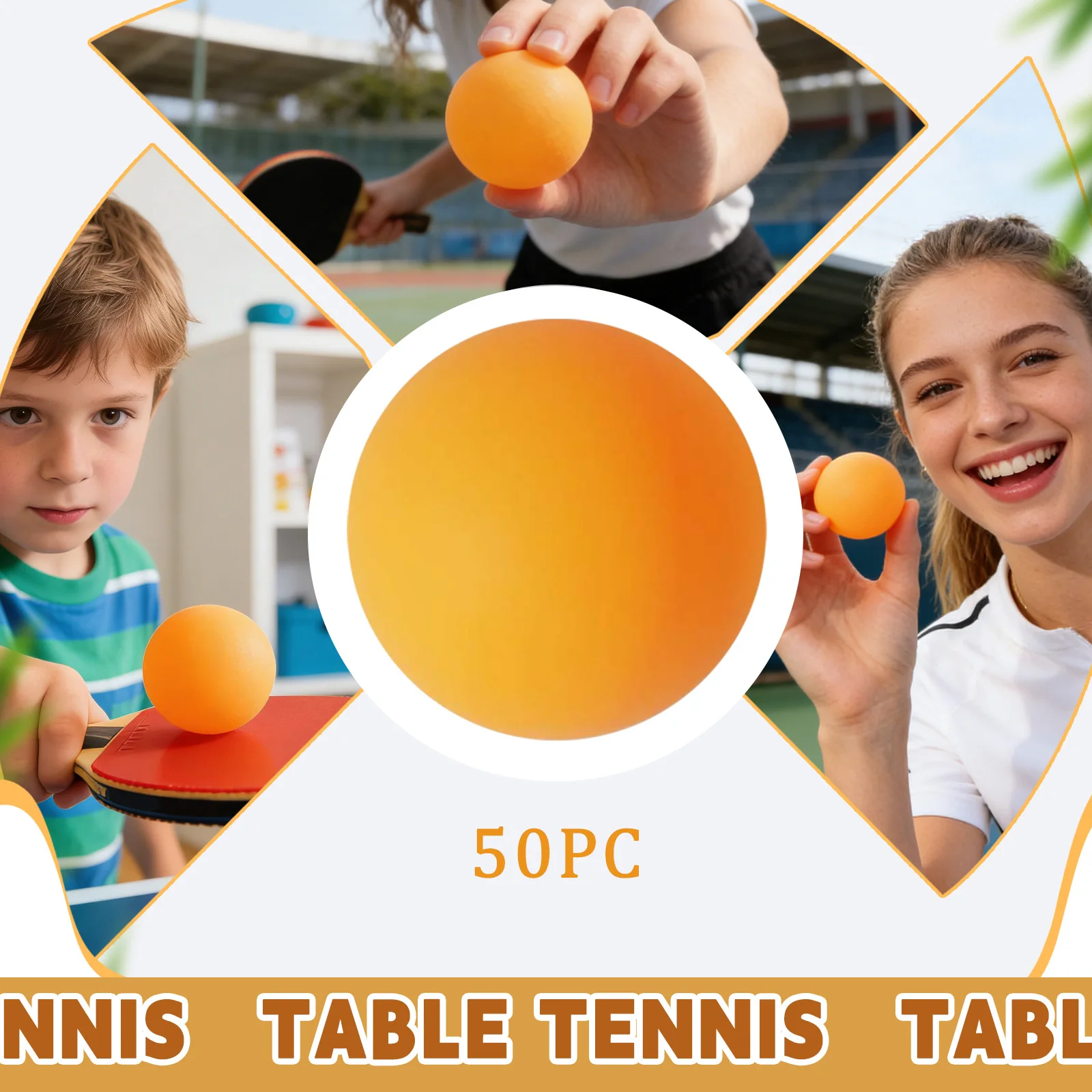 

50pcs Standard 40mm Pong Balls, High Elasticity Tennis Ball, Suitable For Training And Competition, Indoor and Outdoor Use