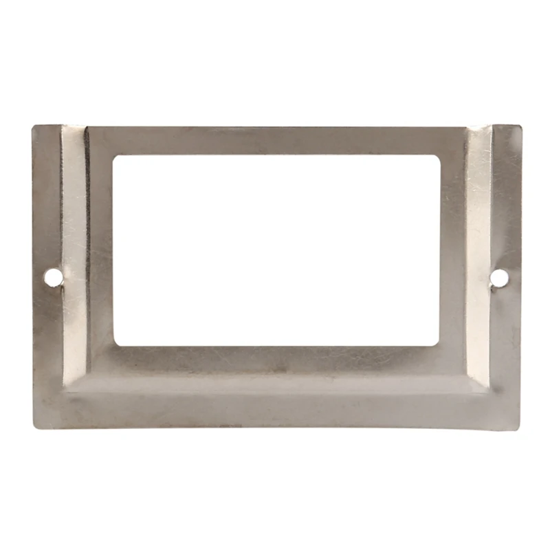 Post Office Library File Drawer Metal Tag Label Holder, Silver Tone, 30 Pieces