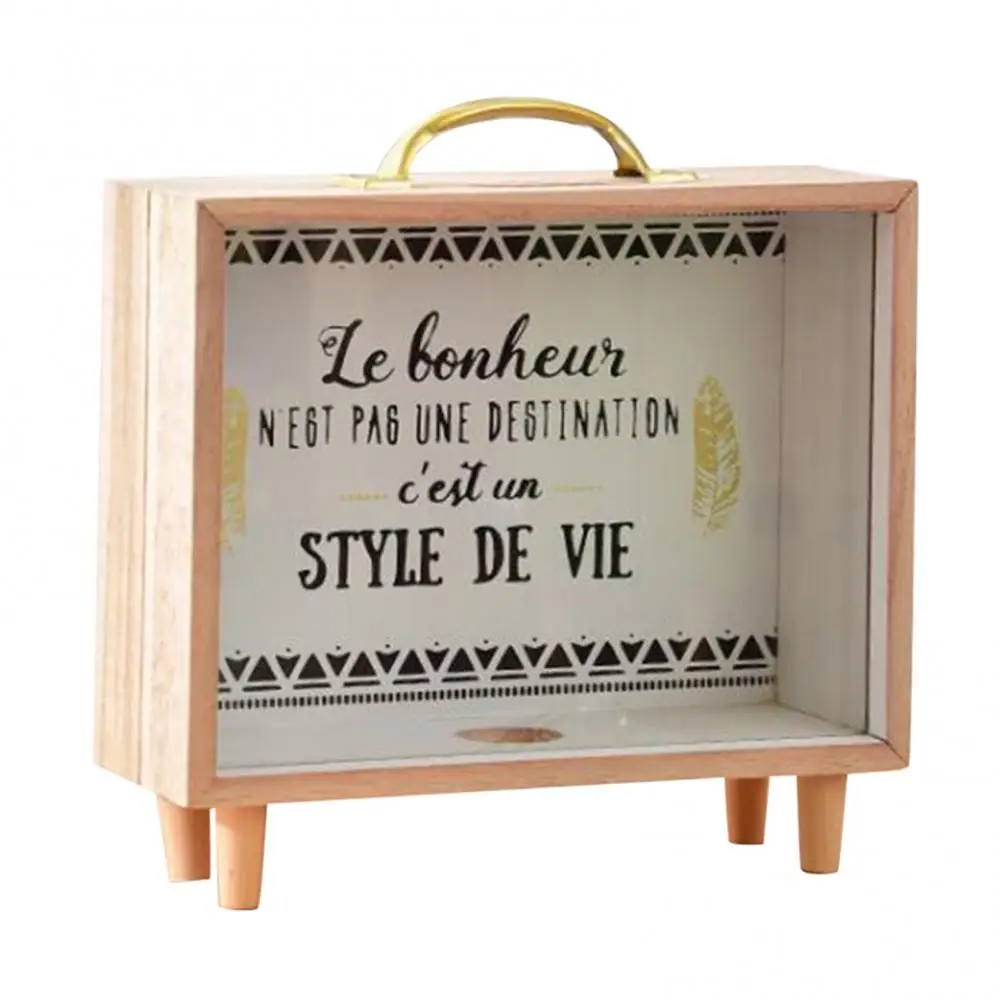 Houten Geld Muntautomaat Opslag Spaarpot Spaarpot Slaapkamer Bureau Ornament Decor Kinderen Geschenken Pot Munten Opbergdoos Home Decor
